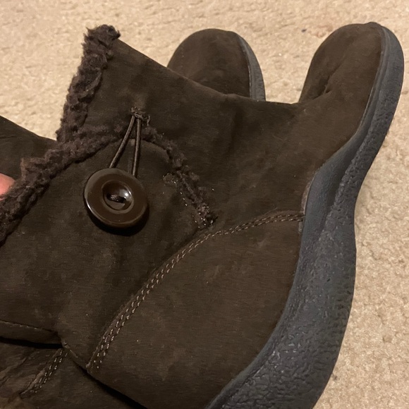 Karen Scott Brown Fur Trim Ankle Boots - Picture 6 of 7